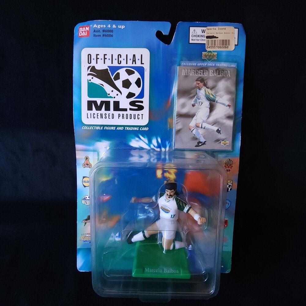 1996 Colorado Rapids Marcelo Balboa Bandai MLS Soccer Figure & Upper deck Card